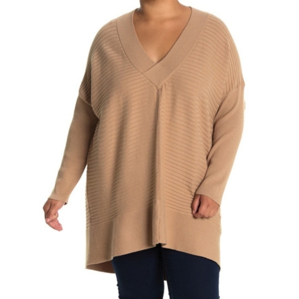Stitch Drop Ribbed Knit V-Neck Sweater NWOT - Picture 9 of 9